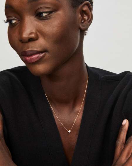 Audrey 14k Yellow Gold Pendant Necklace in White Diamond | Kendra